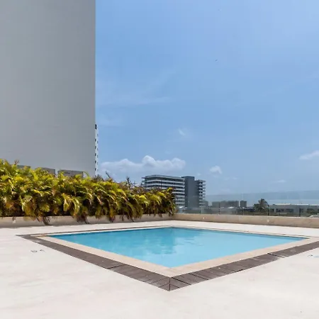 Apartamento Cb1607 Moderna Vista-mar Cerca Al Aeropuerto